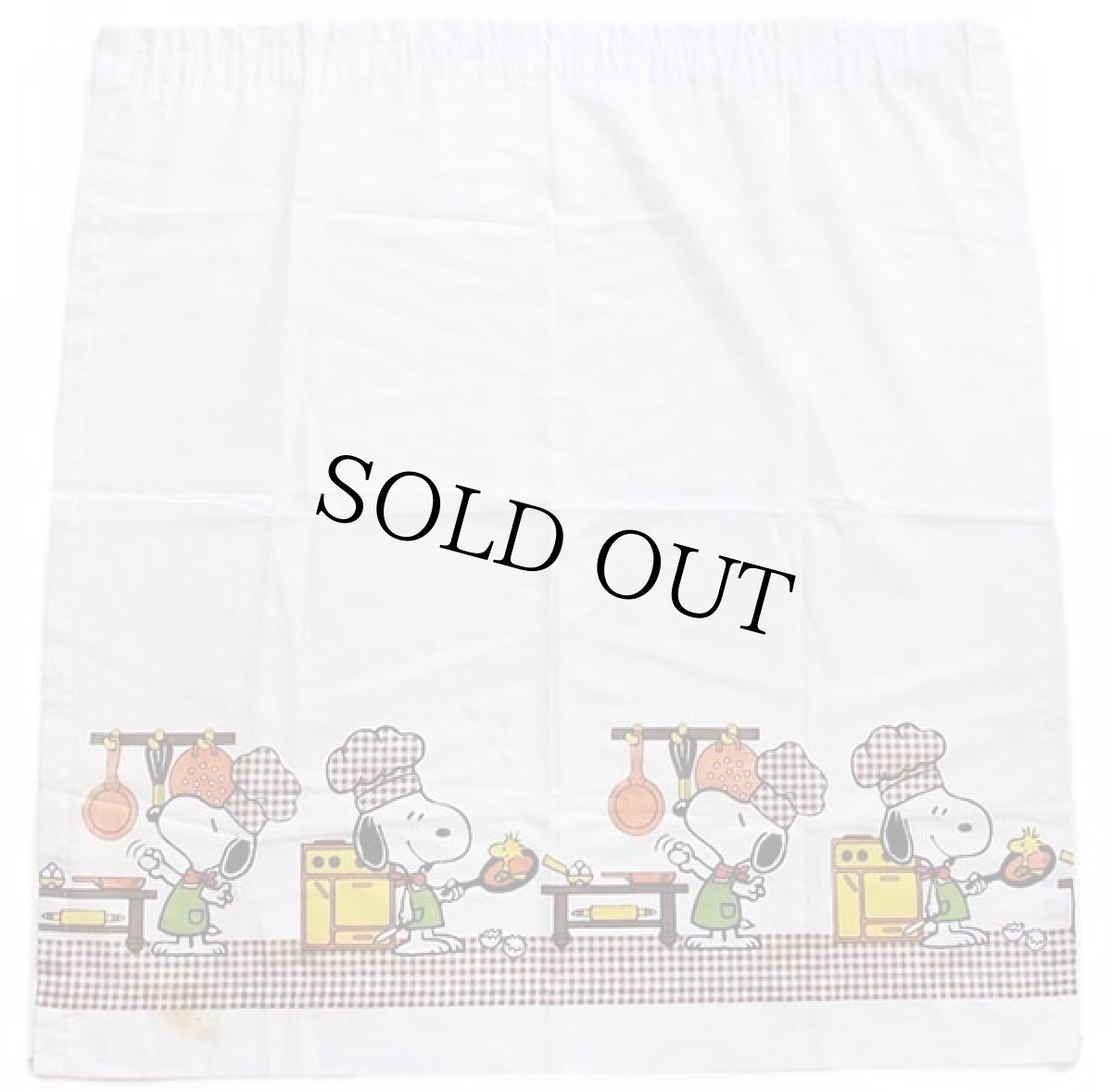 画像2: 70s スヌーピー ウッドストック クッキング 染み込みプリント 生地 (2)