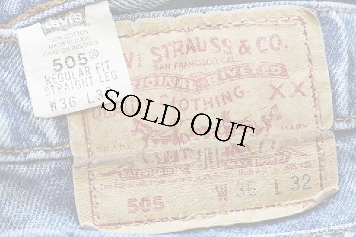 画像6: 90s USA製 Levi'sリーバイス 505 デニムパンツ W36 L32★99 (6)
