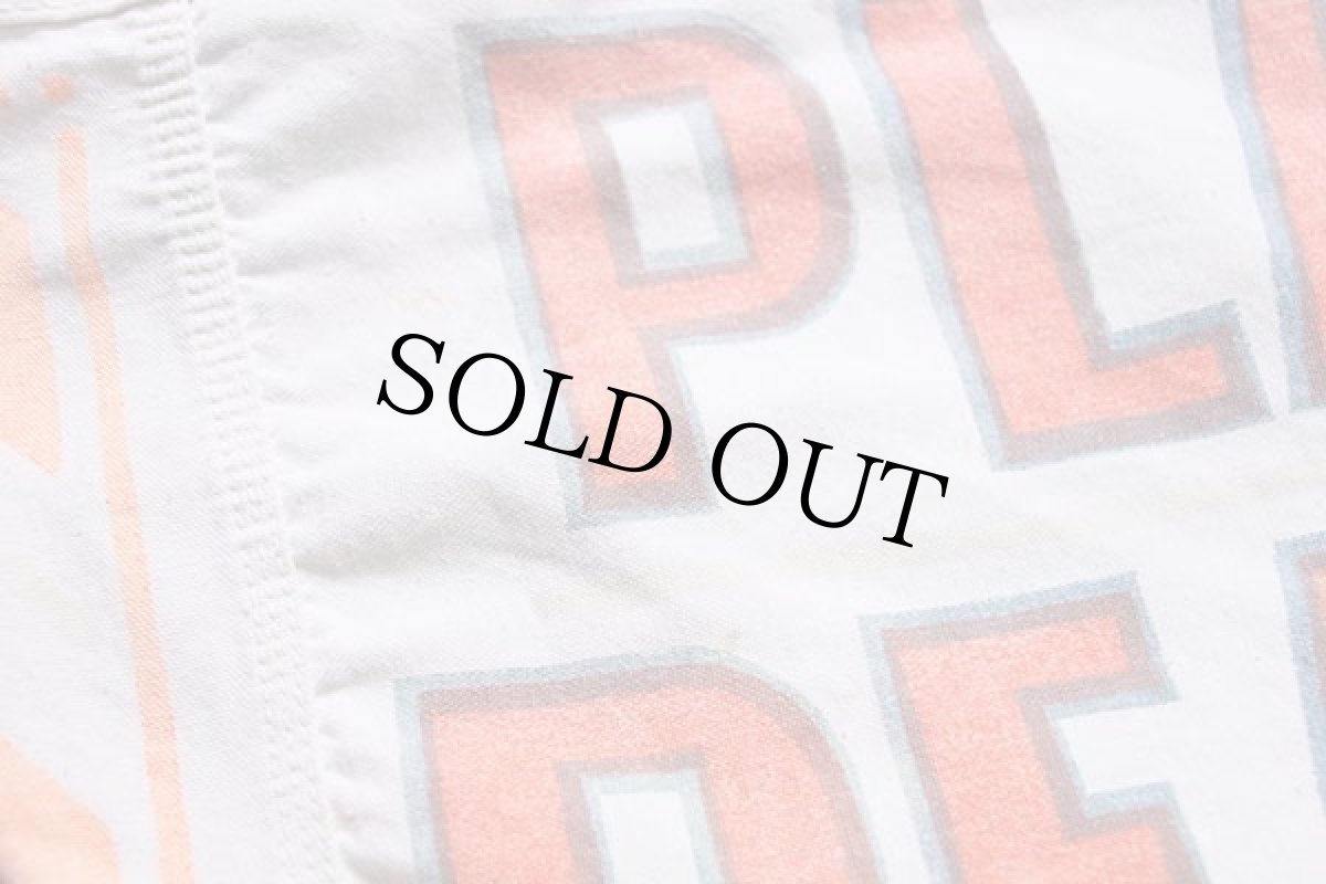 画像6: ビンテージ PLAIN DEALER 染み込みプリント コットン キャンバス ニュースペーパーバッグ 生成り (6)