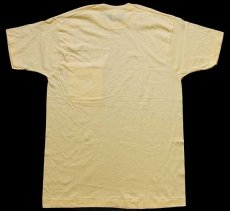 画像3: デッドストック★90s USA製 FRUIT OF THE LOOM 無地 コットン ポケットTシャツ 薄黄 M (3)