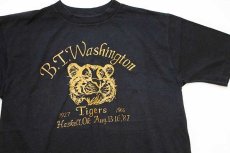 画像1: 80s USA製 B.T.Washington Tigers タイガー Tシャツ 黒 (1)