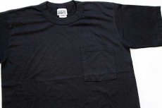 画像4: 90s USA製 TREND BASICS 無地 ポケットTシャツ 黒 S (4)