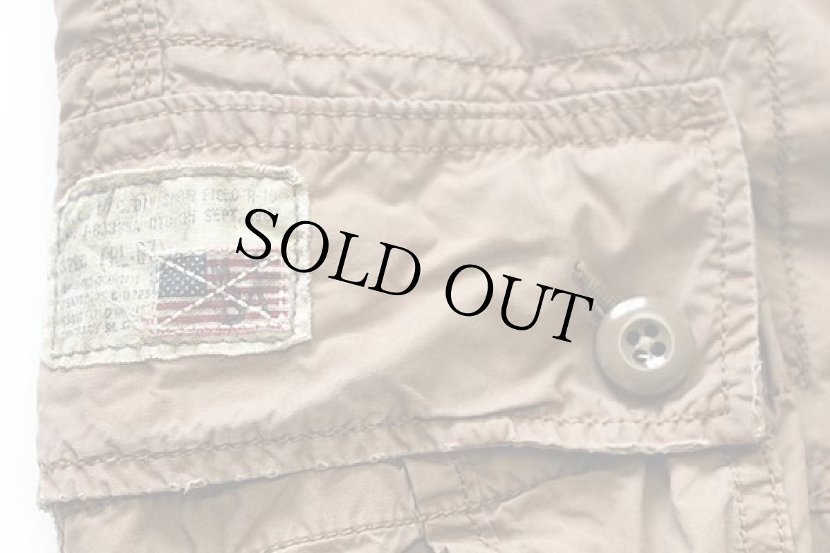 画像5: 00s POLO JEANSポロ ジーンズ ラルフローレン USED加工 コットンポプリン カーゴ ショートパンツ 薄茶 33★ショーツ (5)