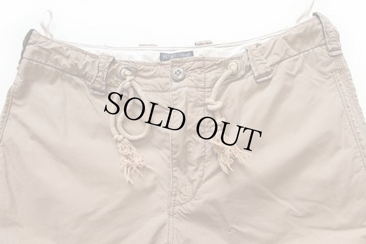画像3: 00s POLO JEANSポロ ジーンズ ラルフローレン USED加工 コットンポプリン カーゴ ショートパンツ 薄茶 33★ショーツ (3)