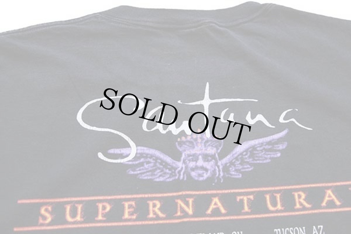 画像4: 00s Santana SUPERNATURAL 両面プリント コットン バンドTシャツ 黒 XL (4)