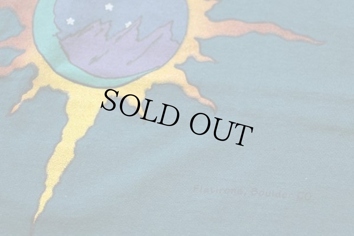 画像4: 90s USA製 Flatirons,Boulder CO. アート コットンTシャツ 青緑 XL (4)