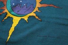 画像4: 90s USA製 Flatirons,Boulder CO. アート コットンTシャツ 青緑 XL (4)