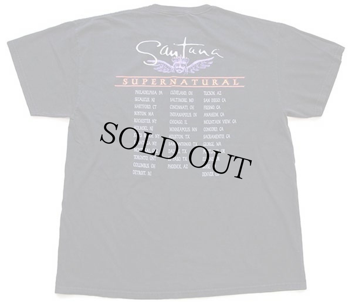 画像3: 00s Santana SUPERNATURAL 両面プリント コットン バンドTシャツ 黒 XL (3)