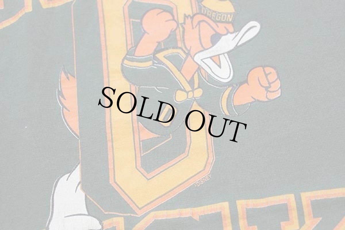 画像5: 90s USA製 The Cotton Exchange OREGON DUCKS コットンTシャツ 緑 フェード XL (5)