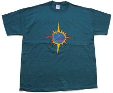 画像2: 90s USA製 Flatirons,Boulder CO. アート コットンTシャツ 青緑 XL (2)