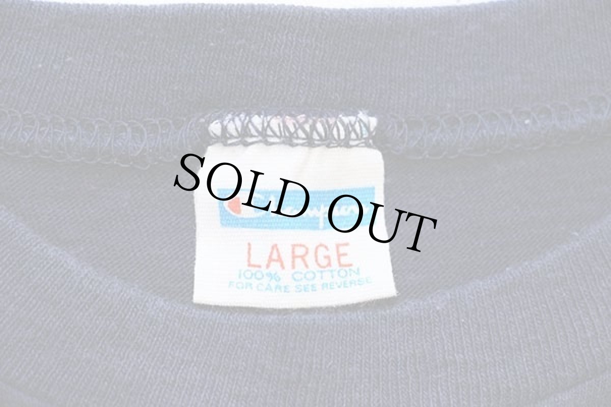 画像5: 70s USA製 Championチャンピオン VIKINGS NORTH PARK COLLEGE BASKETBALL コットンTシャツ 紺 L (5)