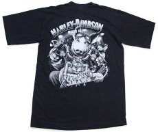 画像3: 00s HARLEY-DAVIDSON ハーレー ダビッドソン HAWG ピッグ 両面プリント コットンTシャツ 黒 (3)