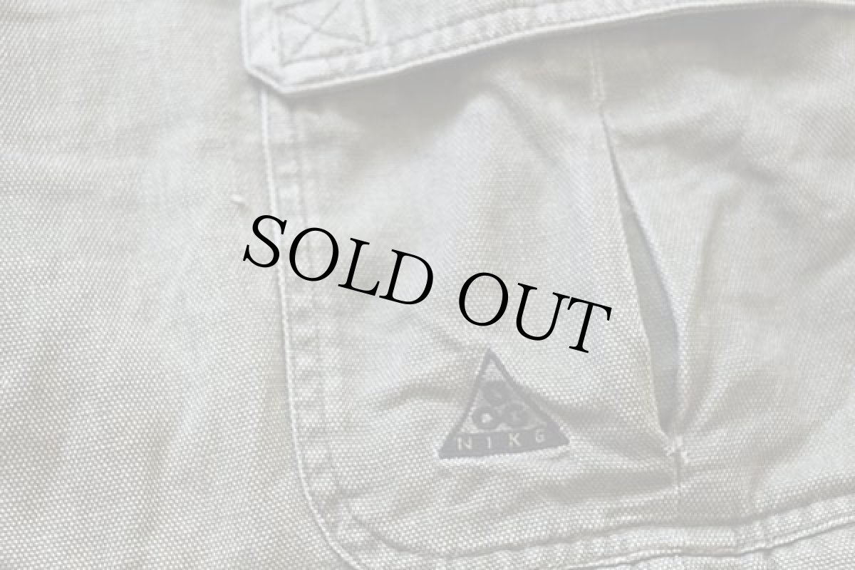 画像4: 90s NIKEナイキ acg コットン キャンバス カーゴ クライミングショーツ グリーングレーL★ショートパンツ (4)