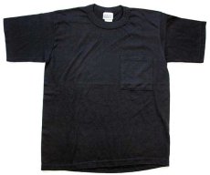 画像2: 90s USA製 TREND BASICS 無地 ポケットTシャツ 黒 S (2)