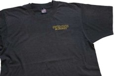 画像1: 90s USA製 UNITED STATES MARINES USMC Tシャツ 黒 フェード L (1)