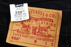 画像6: 00s USA製 Levi'sリーバイス 550 ブラック デニムパンツ 20 W S★146 (6)