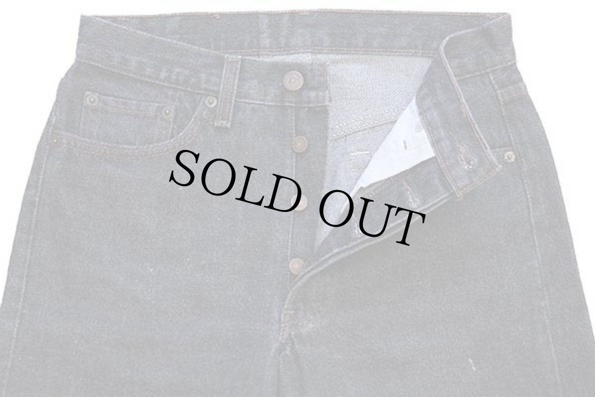 画像4: 80s USA製 Levi'sリーバイス 501 先染め ブラック デニムパンツ w29 L32 (4)