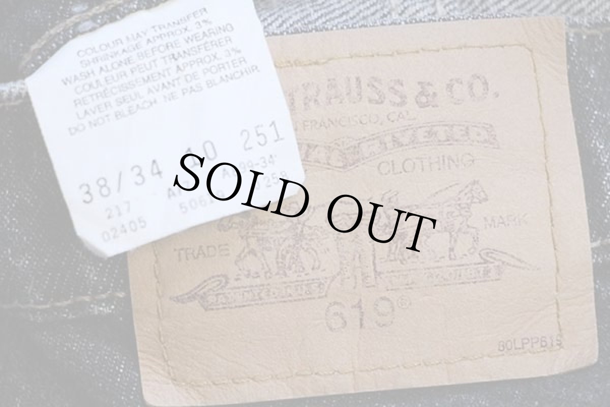 画像6: 90s カナダ製 Levi'sリーバイス 619 先染め ブラック デニムパンツ w38 (6)