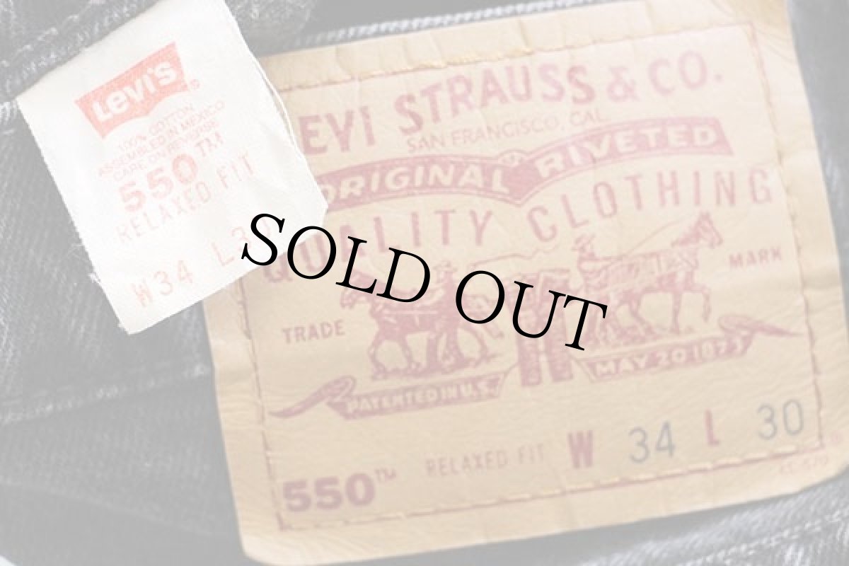 画像6: 90s メキシコ製 Levi'sリーバイス 550 ブラック デニムパンツ w34 L30★150 (6)