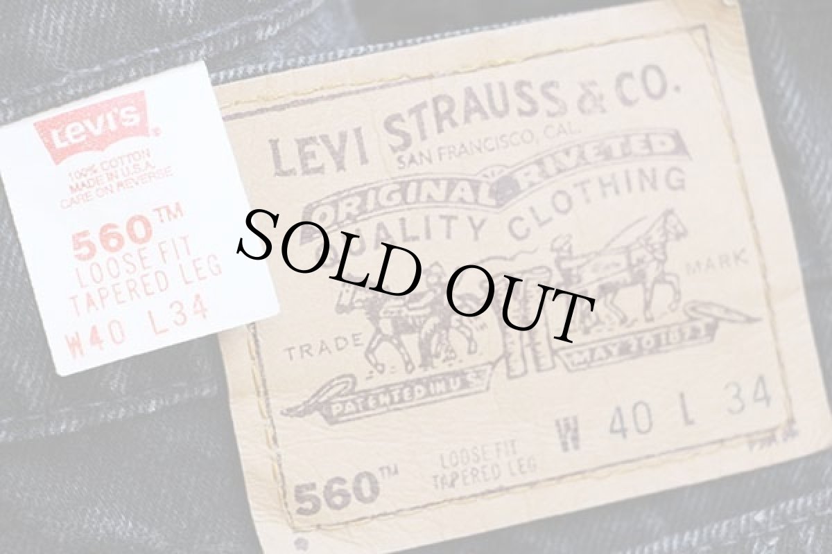 画像6: 90s USA製 Levi'sリーバイス 560 ブラック デニムパンツ w40★27 (6)