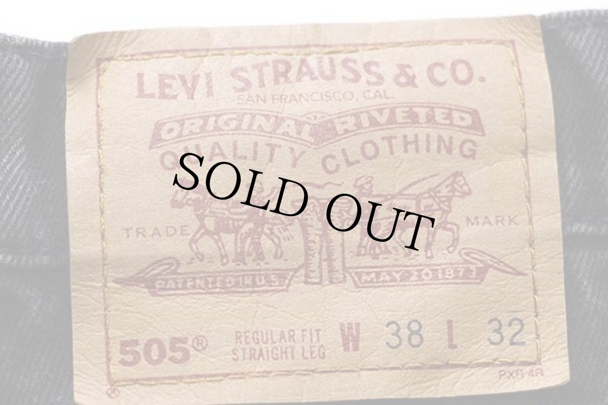 画像6: 90s USA製 Levi'sリーバイス 505 ブラック デニムパンツ w38 L32★56 (6)