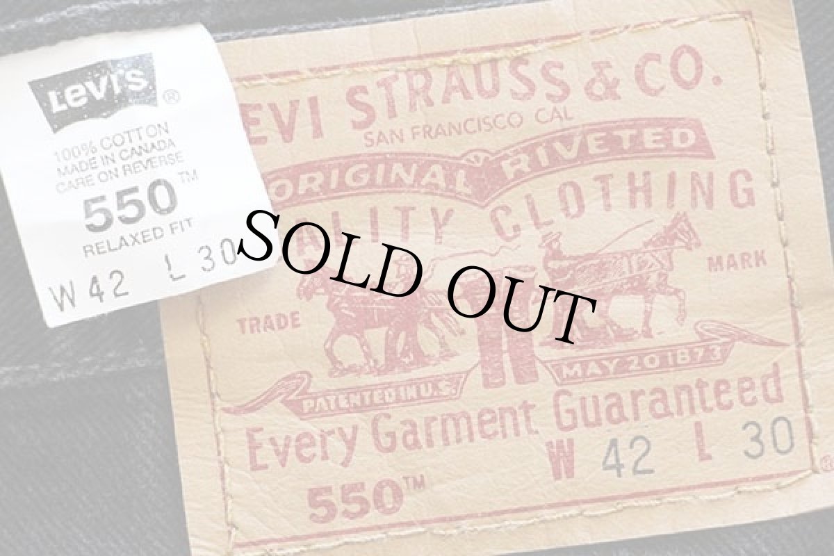 画像6: 90s カナダ製 Levi'sリーバイス 550 ブラック デニムパンツ w42 L30★148 (6)