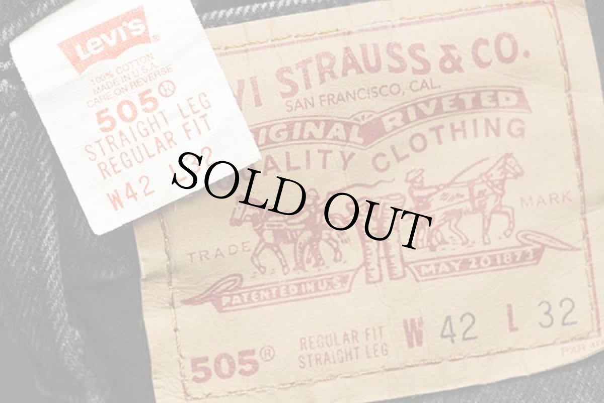 画像6: 90s USA製 Levi'sリーバイス 505 ブラック デニムパンツ w42 L32★53 (6)