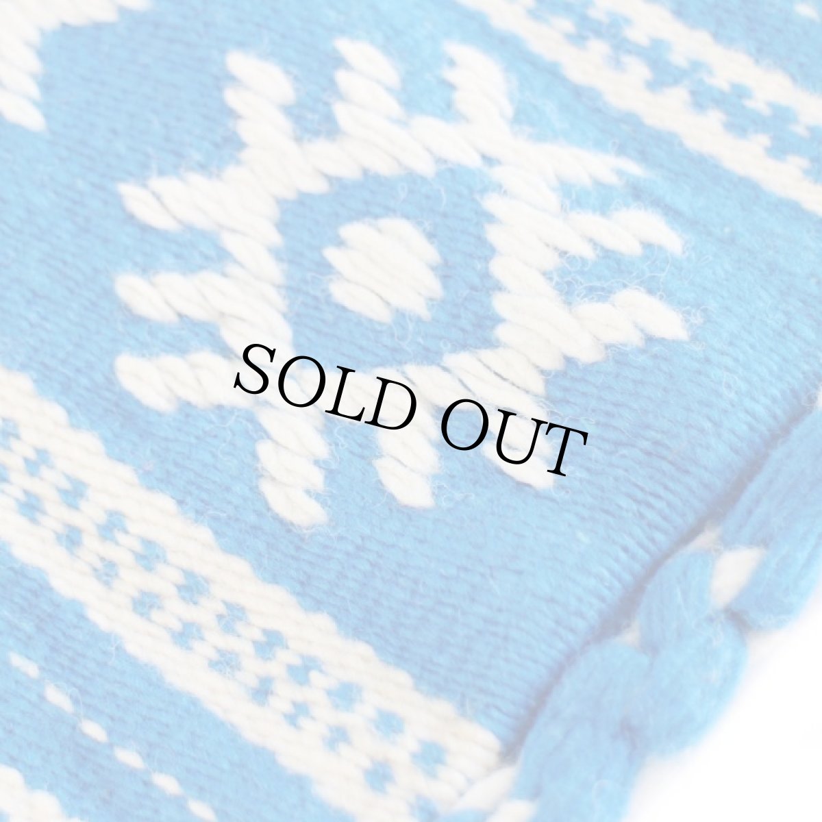 画像5: ギリシャ製 フォークロア柄 ラグ ショルダーバッグ 青×白 (5)