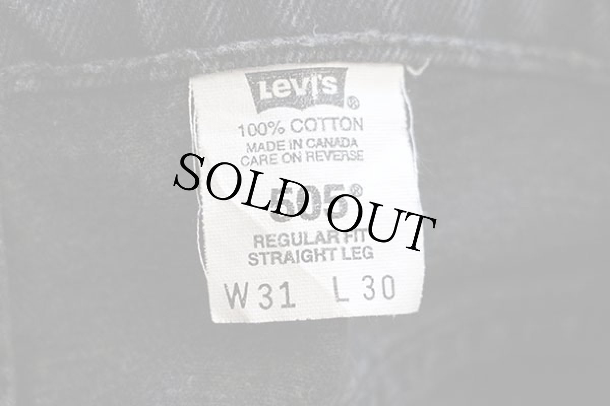 画像6: 90s カナダ製 Levi'sリーバイス 505 ブラック デニムパンツ w31 L30★54 (6)