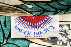 画像4: USA製 UNDER THE SUN サーフボード×リーフ柄 コットン アロハシャツ (4)