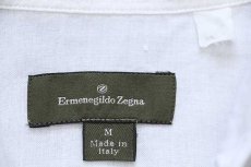 画像4: イタリア製 Ermenegildo Zegna リーフ刺繍 半袖 リネンシャツ 白 M (4)