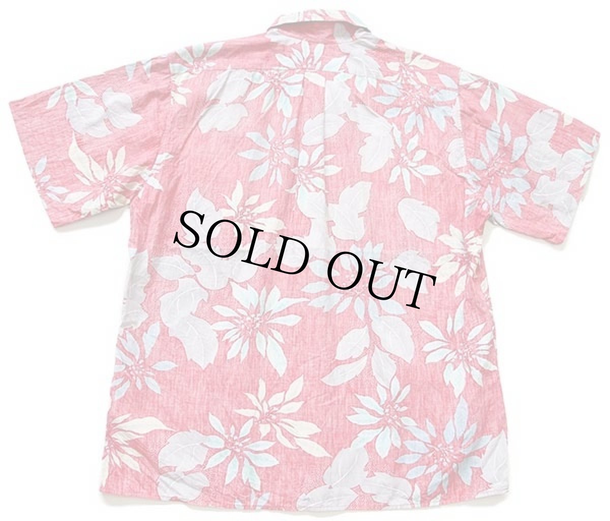 画像2: 80s reyn spoonerレインスプーナー ヌードタグ フラワー×リーフ柄 裏生地 コットン アロハシャツ (2)