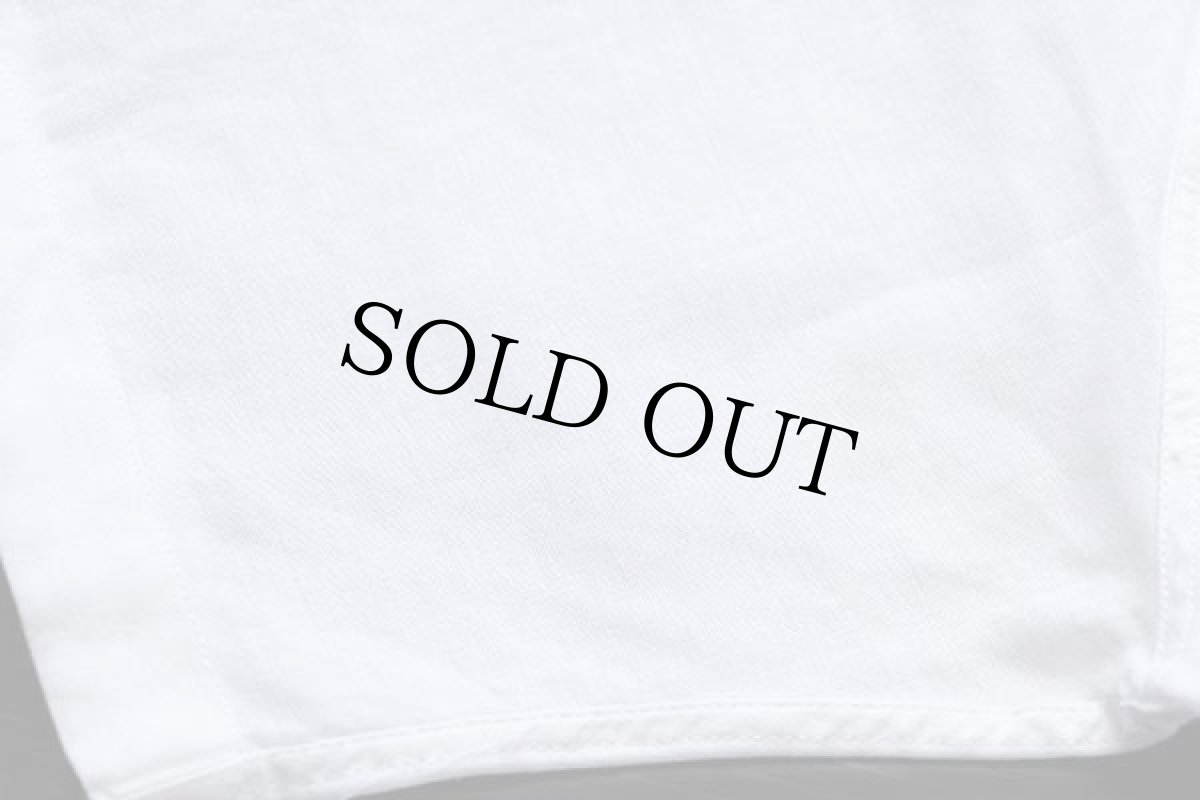 画像5: イタリア製 Ermenegildo Zegna リーフ刺繍 半袖 リネンシャツ 白 M (5)