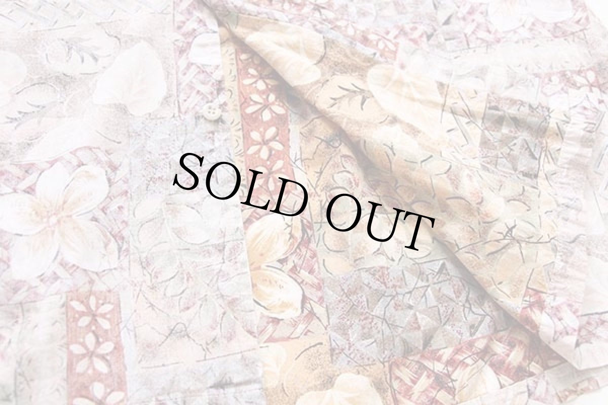 画像5: ハワイ製 Cooke Street フラワー×リーフ柄 裏生地 コットン アロハシャツ XL (5)