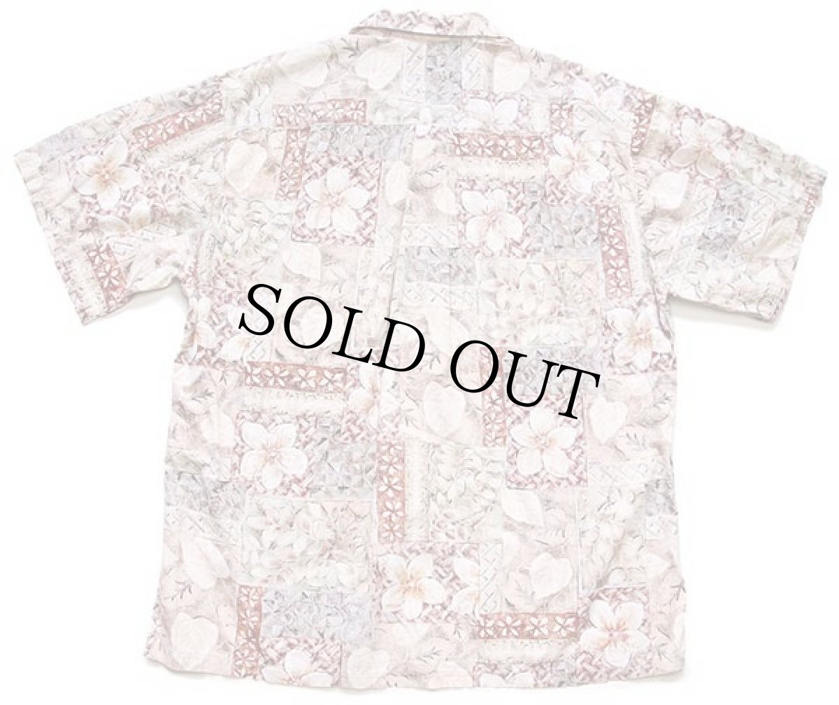 画像2: ハワイ製 Cooke Street フラワー×リーフ柄 裏生地 コットン アロハシャツ XL (2)