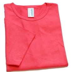 画像1: デッドストック★90s USA製 CHEROKEE 無地 コットンTシャツ ピンク (1)