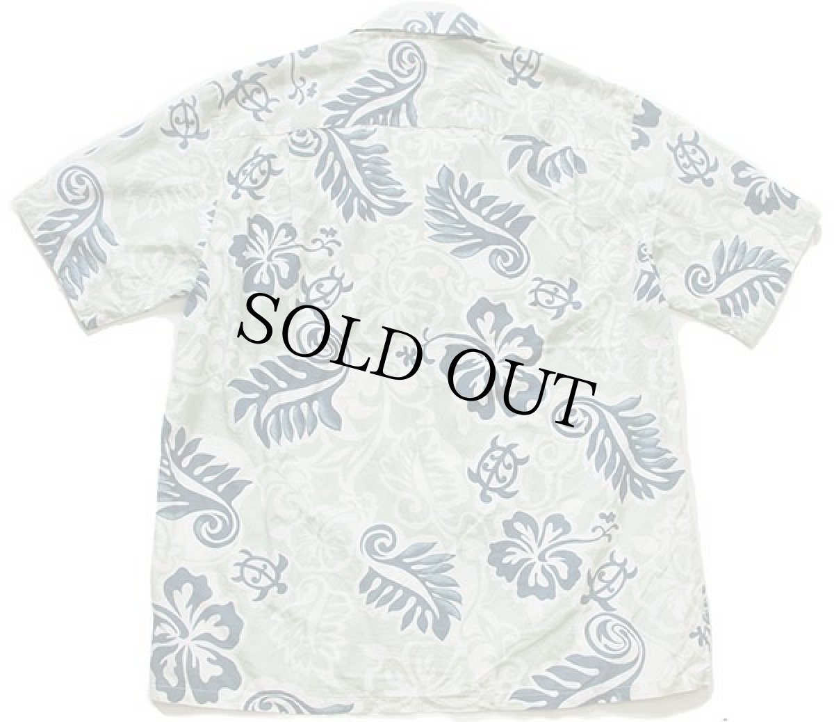 画像2: ハワイ製 Winnie Fashion ハイビスカス×リーフ×ウミガメ柄 コットン アロハシャツ XL (2)