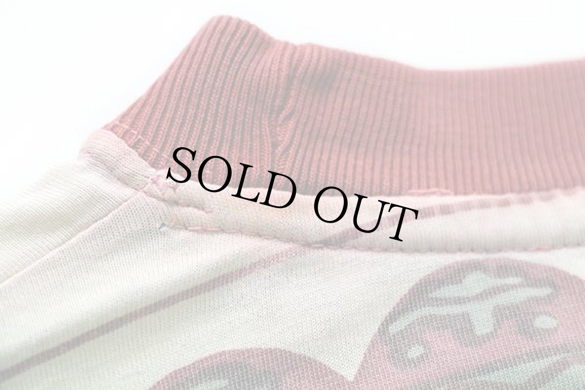 画像5: 80s UNKNOWN 総柄 ボーダー コットンTシャツ M (5)