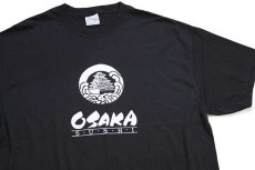 画像1: 00s Hanes OSAKA SUSHI 大相撲 両面プリント Tシャツ 黒 XL (1)