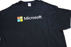 画像1: Microsoftマイクロソフト ロゴ コットンTシャツ 黒 3XL★特大 (1)