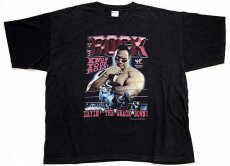 画像2: 90s USA製 THE ROCK LAYIN' THE SMACK DOWN! プロレス 両面プリント コットンTシャツ 黒 3XL★特大 (2)