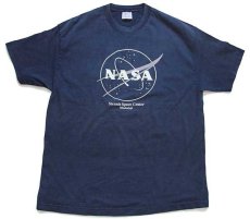 画像2: 90s USA製 NASA 蓄光プリント コットンTシャツ 紺 XL (2)