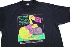 画像1: 90s USA製 DONATE BLOOD DONORSAUR 蛍光プリント Tシャツ 黒 XL (1)