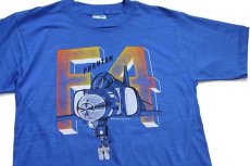 画像1: デッドストック★80s USA製 PHANTOM F4 両面プリント コットンTシャツ 青 S (1)