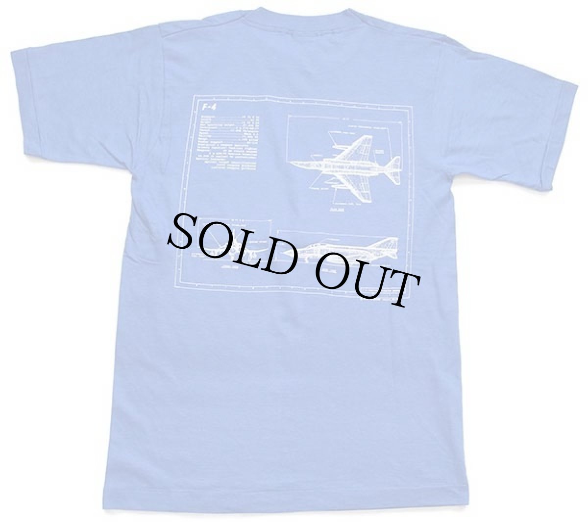 画像3: デッドストック★80s USA製 PHANTOM F4 戦闘機 両面プリント コットンTシャツ 青 S (3)