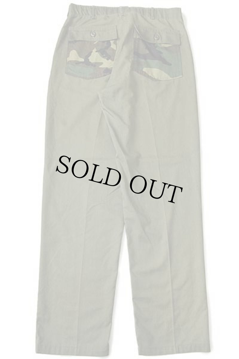 画像3: 70s 米軍 U.S.ARMY ユーティリティ ベイカーパンツ オリーブグリーン カスタム w36 L33 (3)