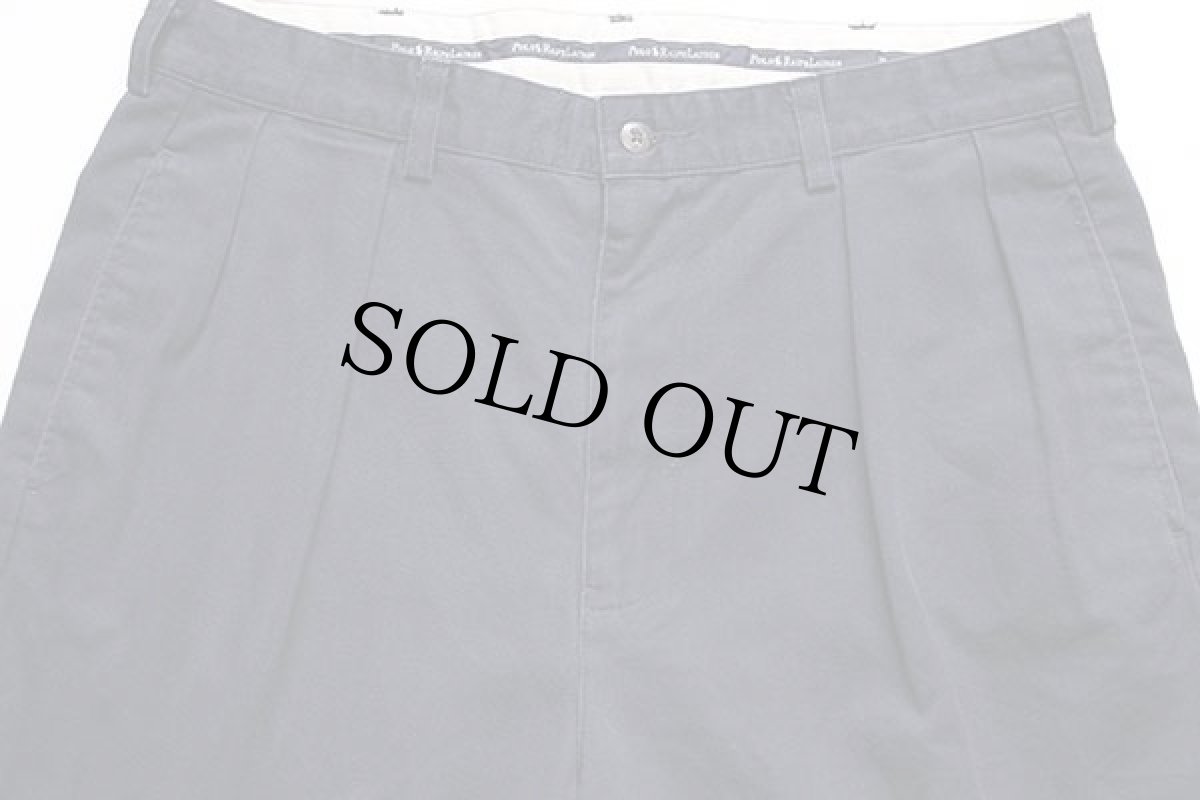 画像4: 90s ポロ ラルフローレン ツータック コットン チノパン 紺 w34 L30★95 (4)