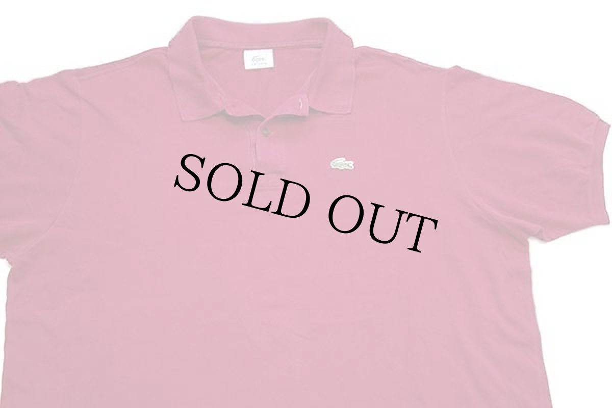 画像3: 80s LACOSTEラコステ ワンポイント コットン 鹿の子 ポロシャツ ワインレッド 8 (3)