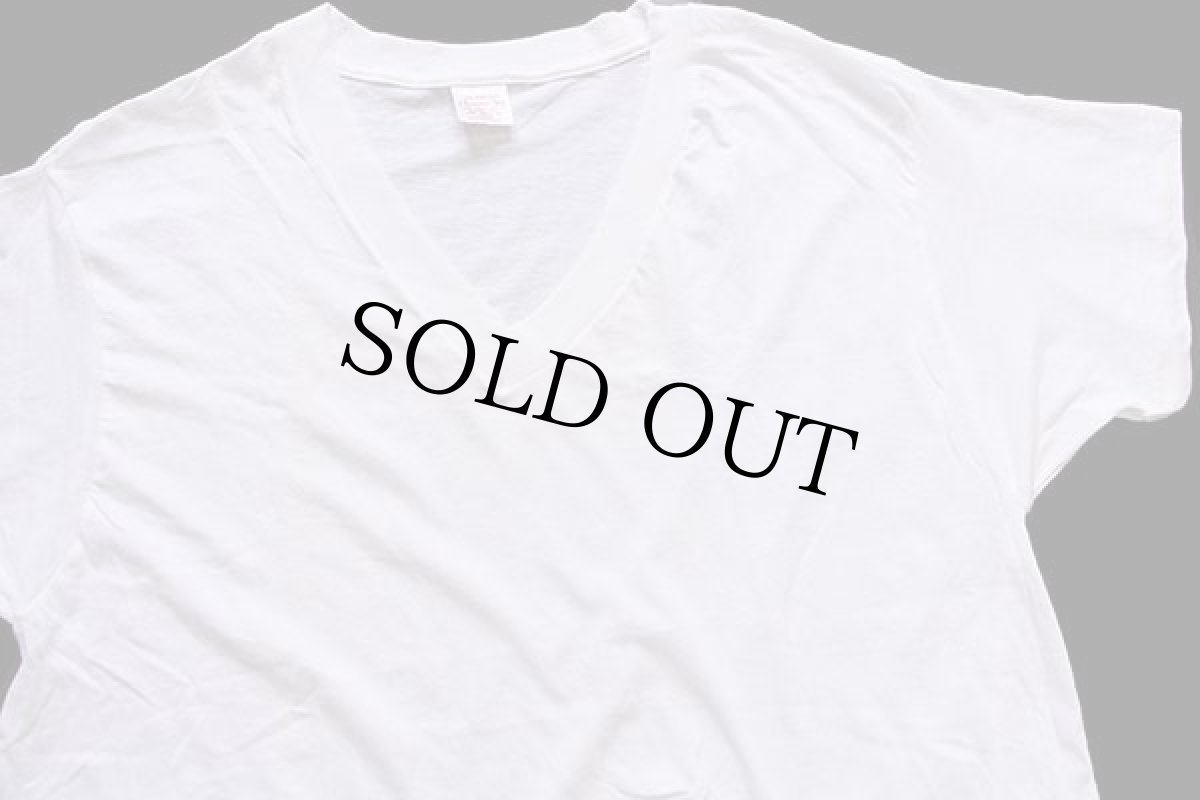 画像4: デッドストック★80s USA製 Christopher Hart 無地 Vネック コットンTシャツ 白 2X (4)