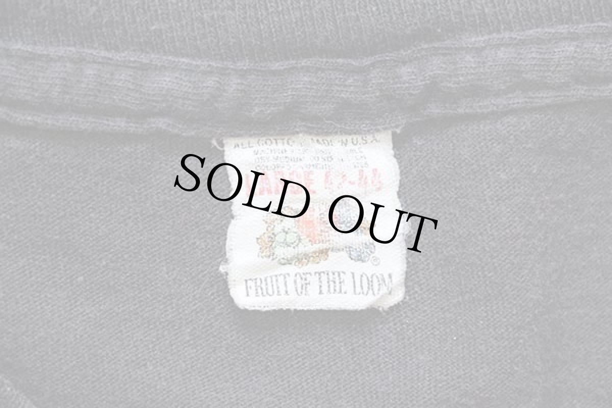 画像4: 80s USA製 FRUIT OF THE LOOM 無地 ノースリーブ コットン ポケットTシャツ 黒 L (4)